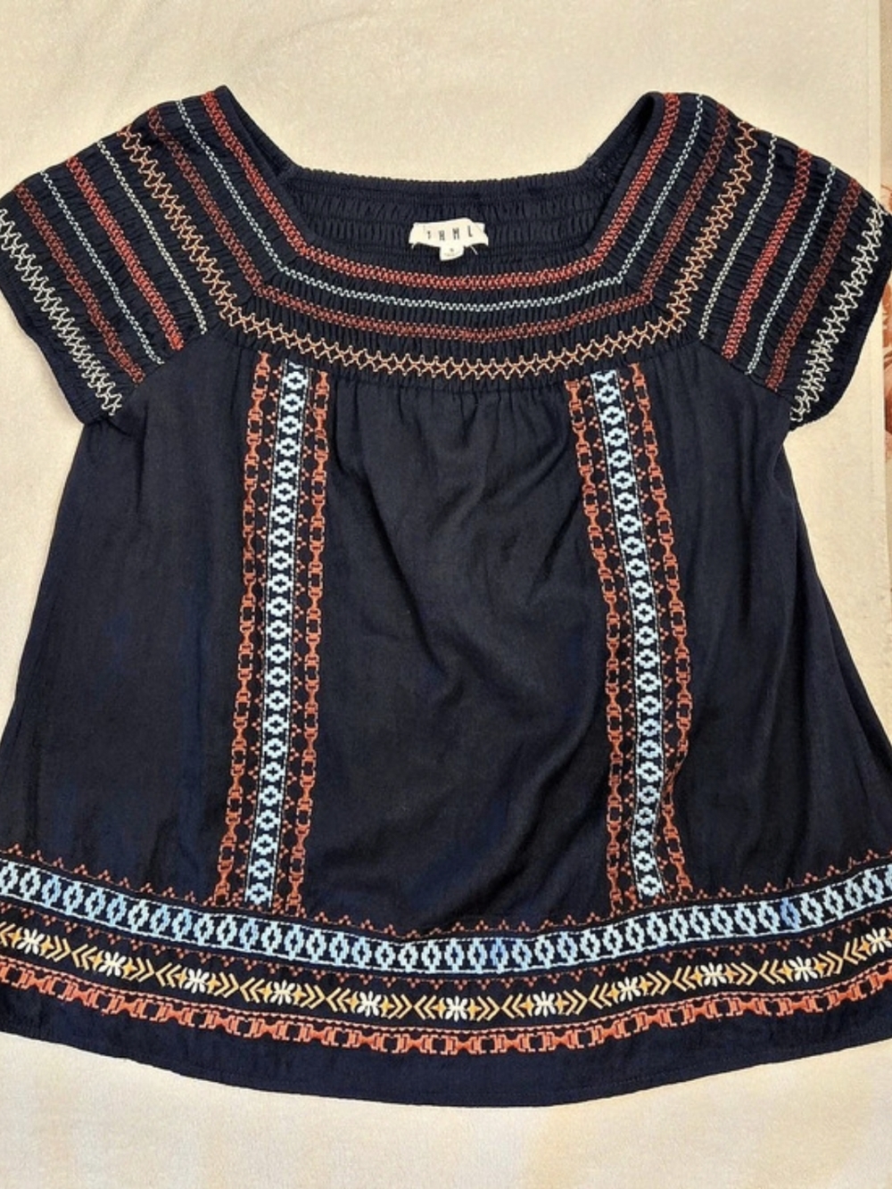 THML Embroidered Blouse Size Small